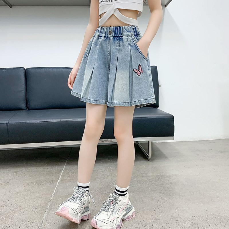 女童短裤外穿夏季薄款2024新z款夏装时尚洋气纯棉牛仔裙裤儿童裤