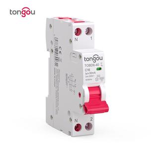 tongouA型RCBO剩余电流断路器B曲线C曲线漏电过载保护开关1P N极
