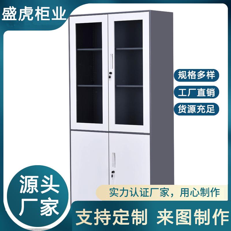河北窄边文件柜 钢制商业办公家具 财务资料文件简约带锁铁皮柜