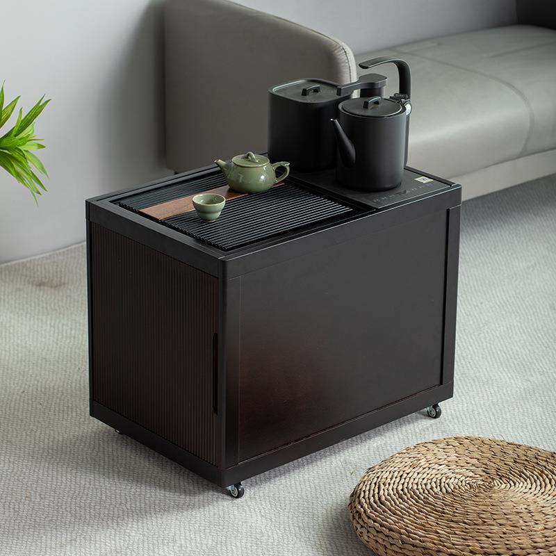 乌檀木沙发角几小茶台烧水边柜客厅边几小型移动泡茶吧台实木茶桌