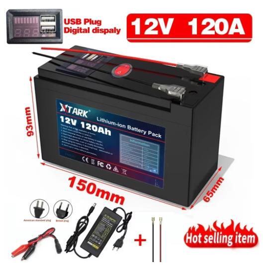 12V 120Ah 18650锂电池组 户外备用电源 灯条 太阳能板充电电池