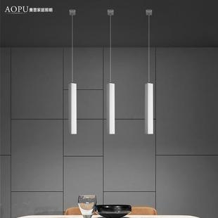 酒店前台吊灯创意单个性 吧台灯黑白色现代简约北欧餐厅三头工业风