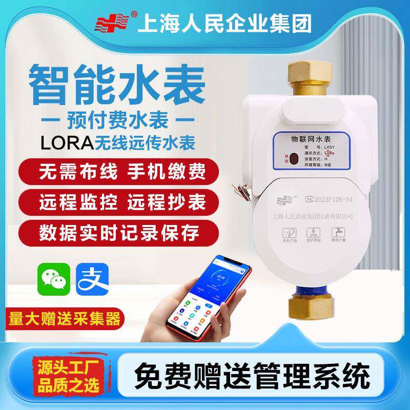 上海人民企业LORA远传水表智能无线远传预付费水表远程抄表出租房