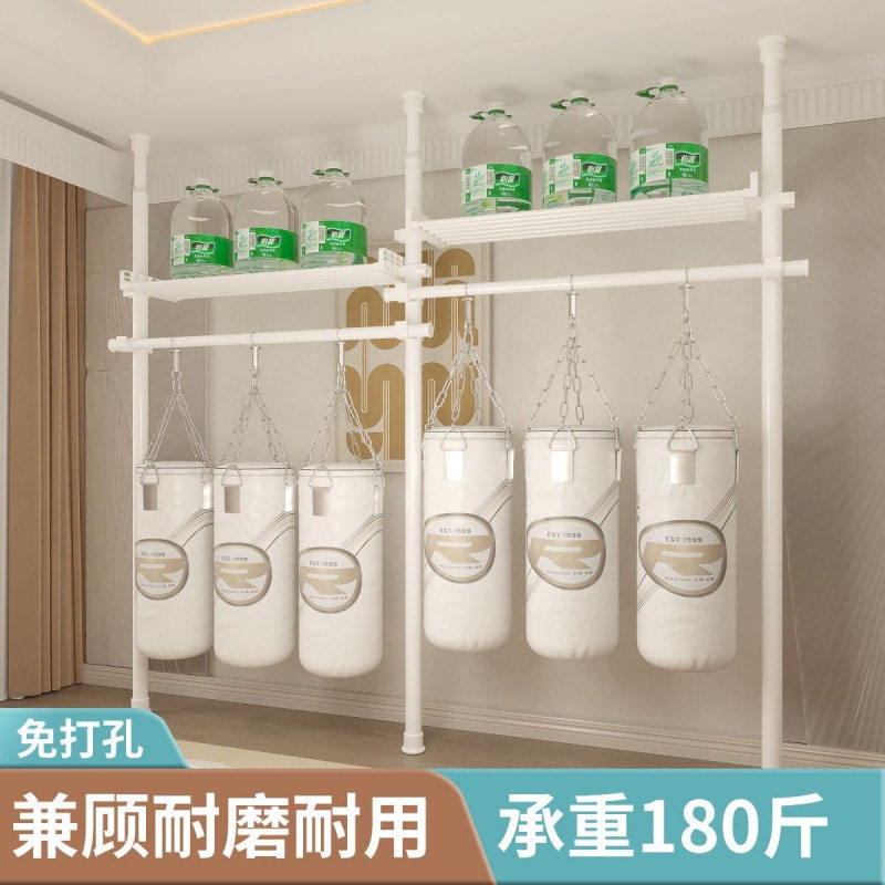 免粘免打孔储物衣架落地立式家用衣橱挂衣服柜女装加宽顶天立地