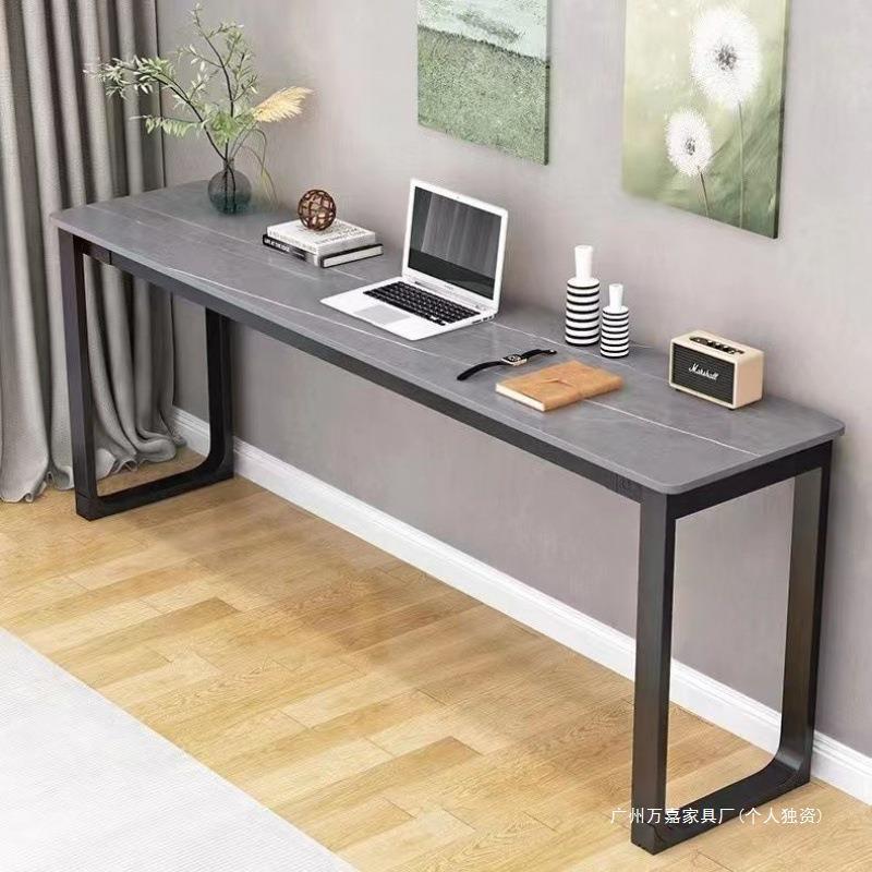 意式岩板桌长条书桌窄条桌现代简约暖气片置物架玄关桌靠墙电脑桌