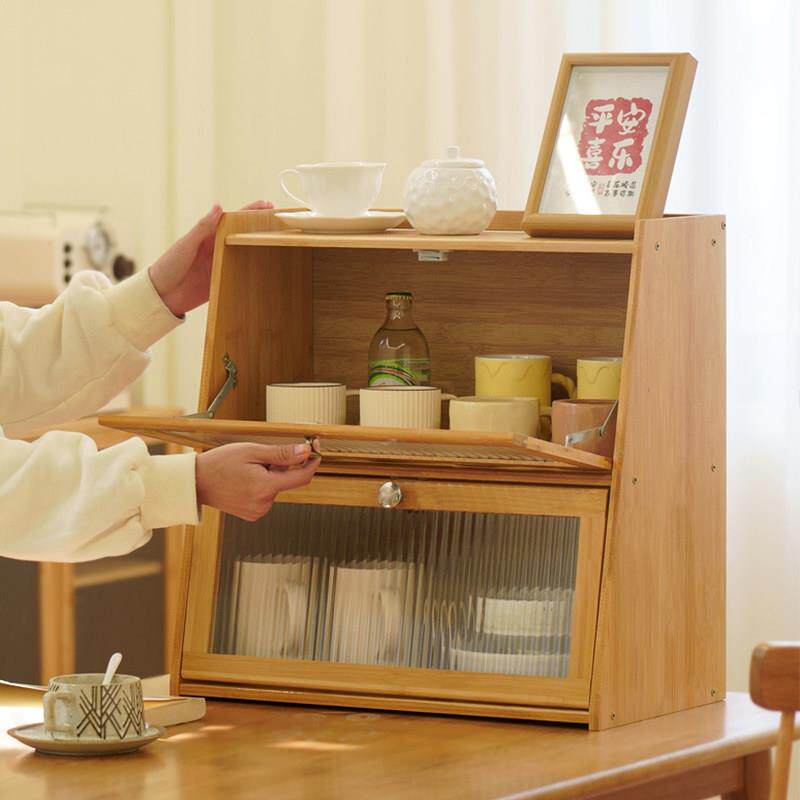 桌面收纳盒杯子收纳柜茶具展示柜子厨房水杯置物架杯架餐具储物柜