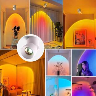 网红爆款夕阳红射灯走廊过道背景灯筒灯明装日落氛围灯日不落落日