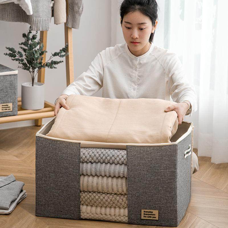 家用收纳箱特大号衣柜布艺折叠整理箱家用衣服物储物箱子盒筐神器