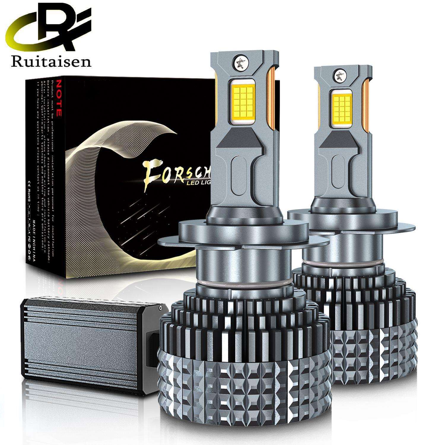 跨境F9汽车LED大灯H4大功率双铜管远近光一体灯泡改装LED车灯