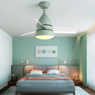 吊扇灯儿童卧室风扇灯北欧简约创意男女孩房间风扇吊灯幼儿园电扇