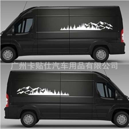 K-178山脉森林装饰用汽车贴纸 改装侧门车身贴乙烯基拉花贴跨境