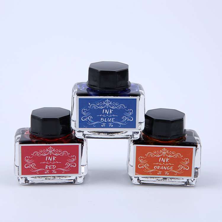 复古羽毛蘸水笔彩色墨水15ml  非碳素钢笔墨水10色  厂家直供