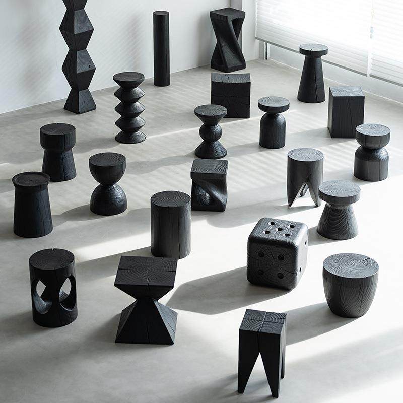 碳化黑色实木墩子家用民宿酒店艺术摆件根雕创意茶几矮凳,农机/农具/农膜,其它农用工具,淘宝优惠券,粉丝福利购,淘宝优惠卷