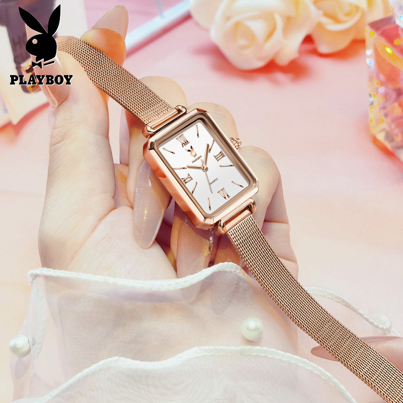 花花公子正品女士手表方糖轻奢小众满天星小方表送女友情人节礼物