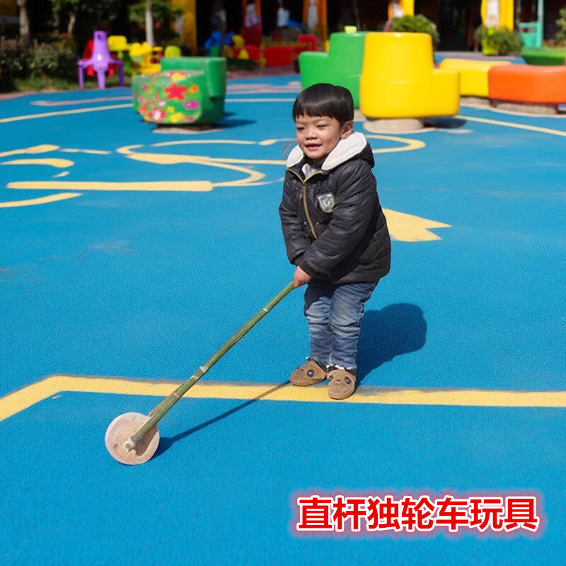 安吉户外游戏器材幼儿园户外玩具车竹子手推车独轮推车直杆小推车