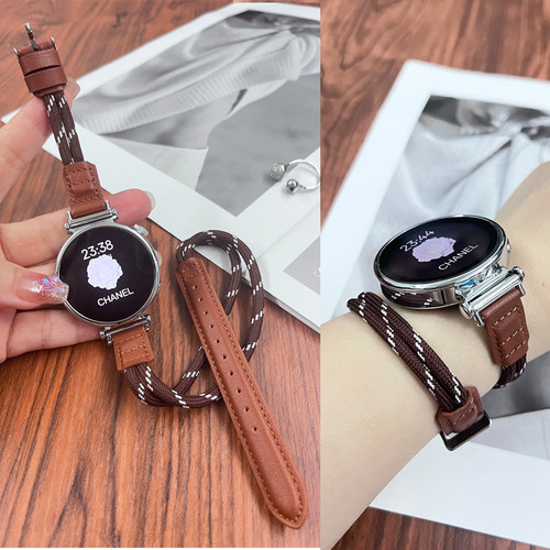 佐仕盾watch双圈拼真皮表带