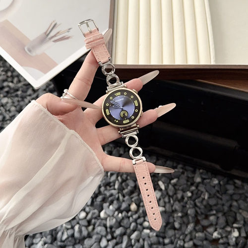 适用华为荔枝纹真皮表带