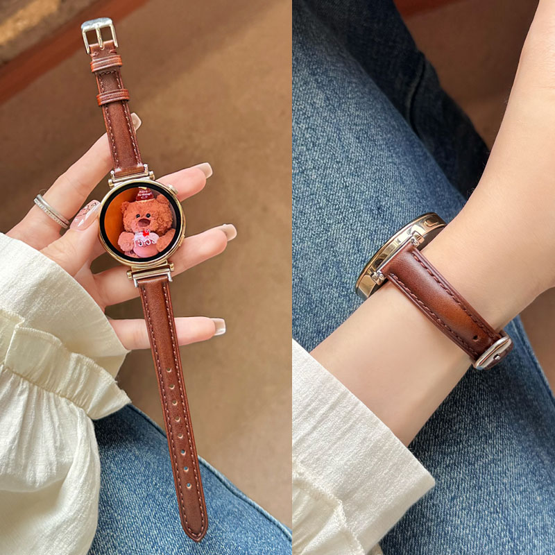 适用三星Galaxy watch 8手表表带Watch 7Ultra油腊头层牛皮5/4/3真皮女新款表带active透气替换带高级感运动