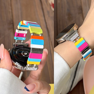 适用小米watch s4 41mm手表表带S4port彩色陶瓷弹力绳S3/S2/S1轻奢Color2红米watch5/4女款新腕带手环10/9/8