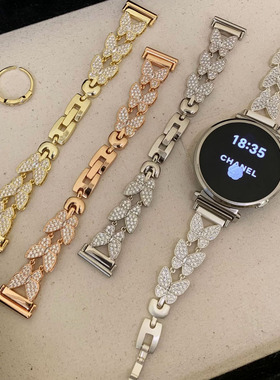 适用华为GT5手表GT4表带gt3满钻蝴蝶表带watch4/3/3pro高级感荣耀Magic运动透气腕带手环10/9替换带Fit3