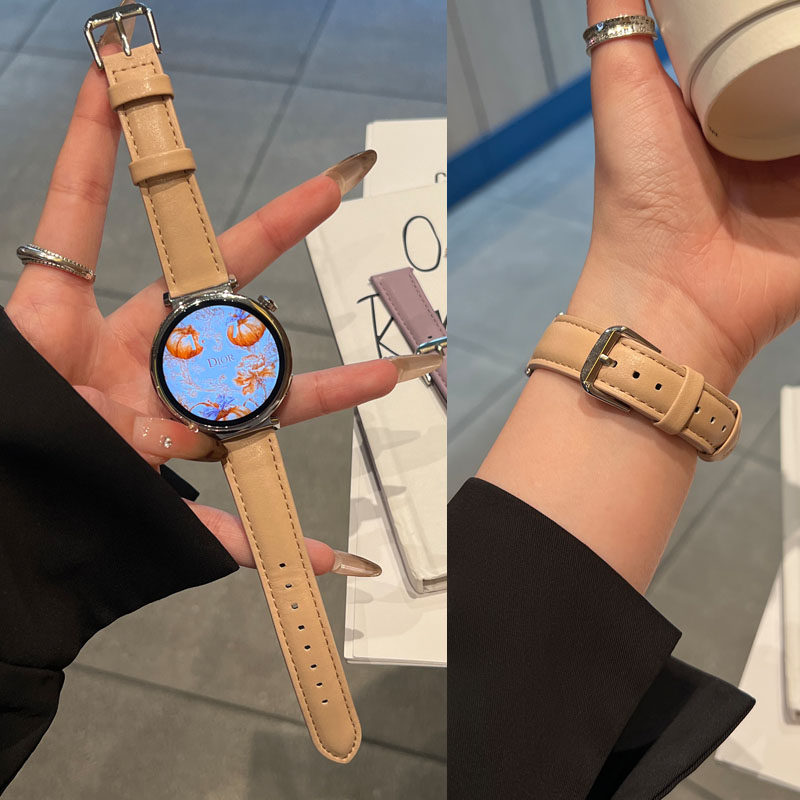 适用华为GT6手表GT5 pro表带GT4真皮FIT4简约GT男女款腕带Watch5/4/3/2荣耀透气运动高级手环11/10/9表带