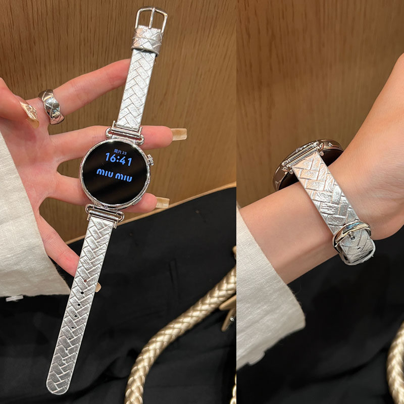 适用华为GT6手表GT5 pro表带GT4编织纹gt3真皮FIT5/4细款GT2女款腕带Watch5/4/3荣耀轻奢高级手环11/10透气