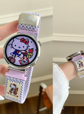 适用小米手表watch S4 41mm表带S4 Sprot尼龙编织S1/S3/S2磁吸表带color2创意红米5/4女款腕带夏日透气可爱