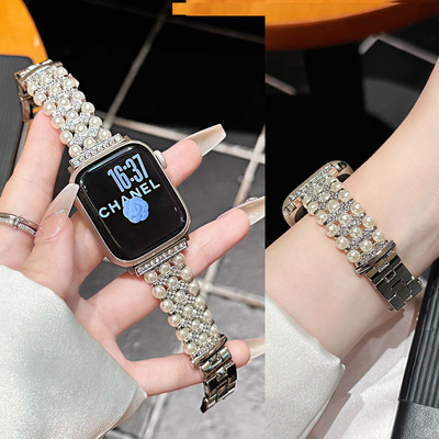 适用苹果iwatch小香风表带