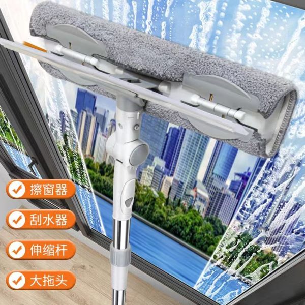 擦玻璃神器家用加长伸缩杆擦窗器高层万向玻璃刮水器保洁玻璃擦