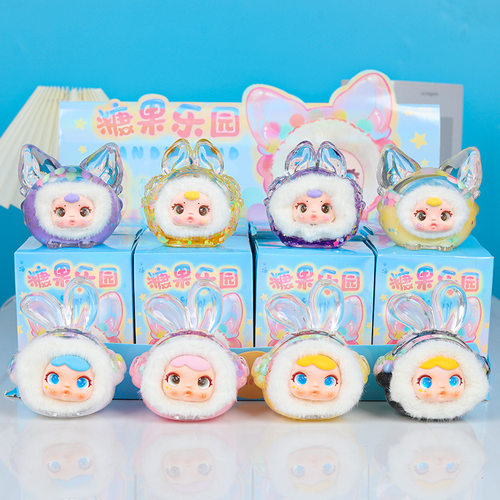 正品糖果乐园盲盒摆件卡通毛绒油滴玩偶创意卧室装饰公仔生日礼物