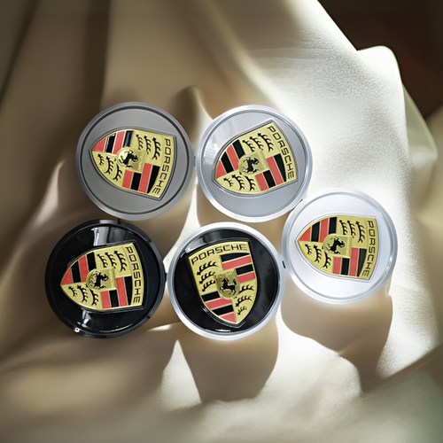 适用于保时捷轮毂盖彩标帕拉梅拉Taycan车轮胎中心盖标志替换车标