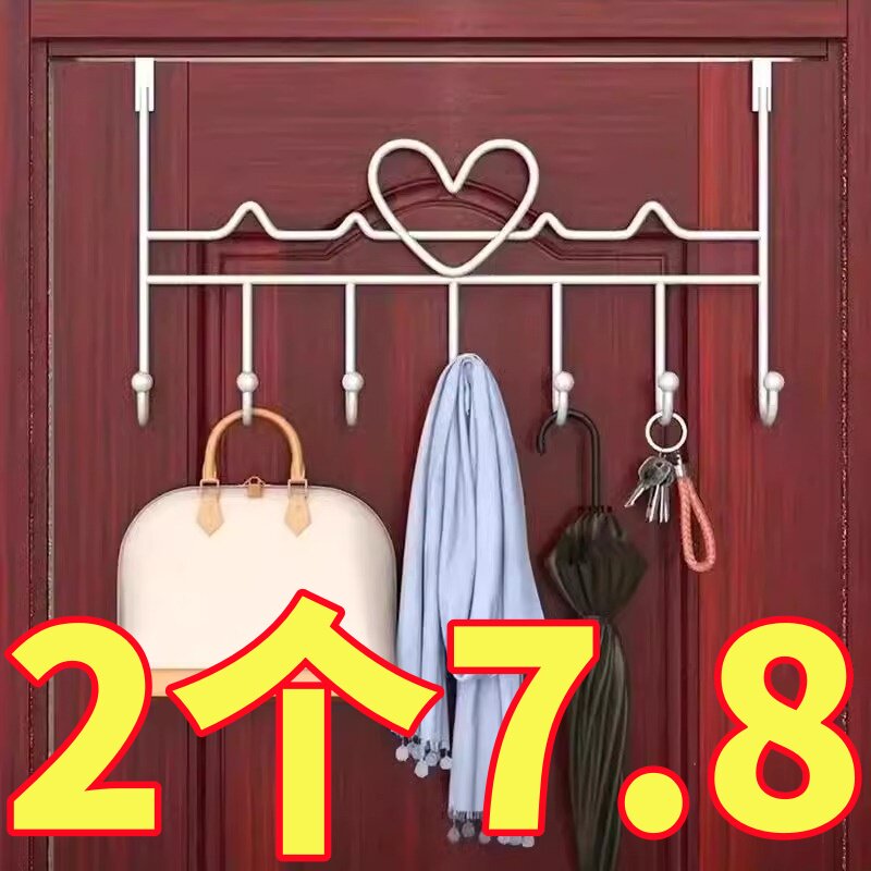 门后挂钩免打孔门上挂衣架置物架衣钩卧室厨房墙上收纳挂架衣服钩