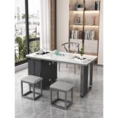 阳台小茶几家用小茶几客厅小茶几迷你凸窗小1.0米板岩茶几和椅子