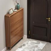 柜窄17cm中式 超薄款 简约翻斗实木框架鞋 家用进门口入户收纳小户型