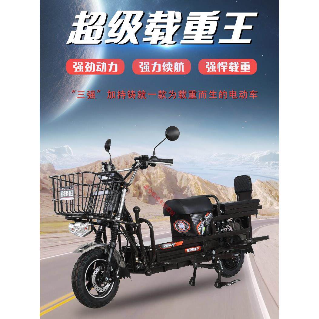 超级载重王电动车新款电动轻便摩托车路霸拉货大力神两轮快递电车