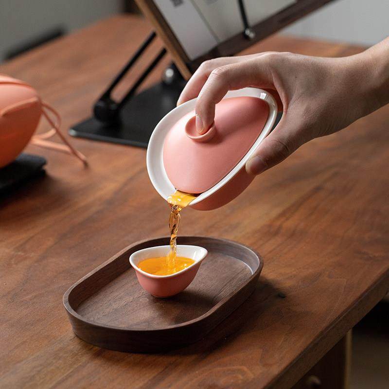 虎口盖碗创意茶具套装随身简约旅行盖碗套装便捷式陶瓷茶具快客杯,餐饮具,旅行茶具,淘宝优惠券,粉丝福利购,淘宝优惠卷