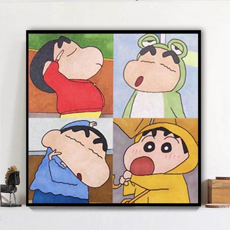 卡通儿童钻石画2025新款小幅可爱蜡笔小新5d点贴钻十字绣卧室满钻