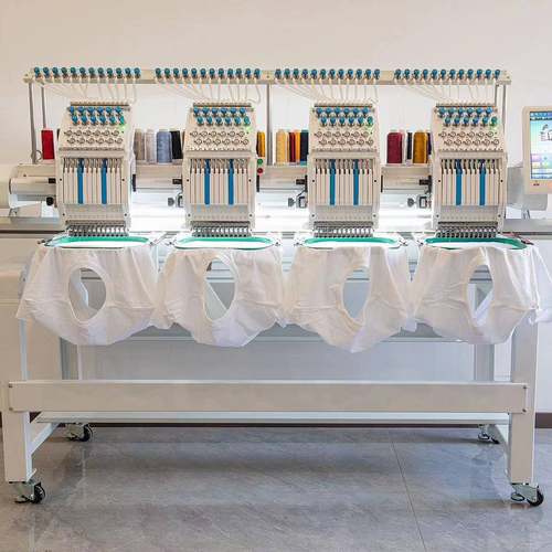 4头电脑绣花机成衣帽子个性化多头刺绣机高速四头电脑绣花机