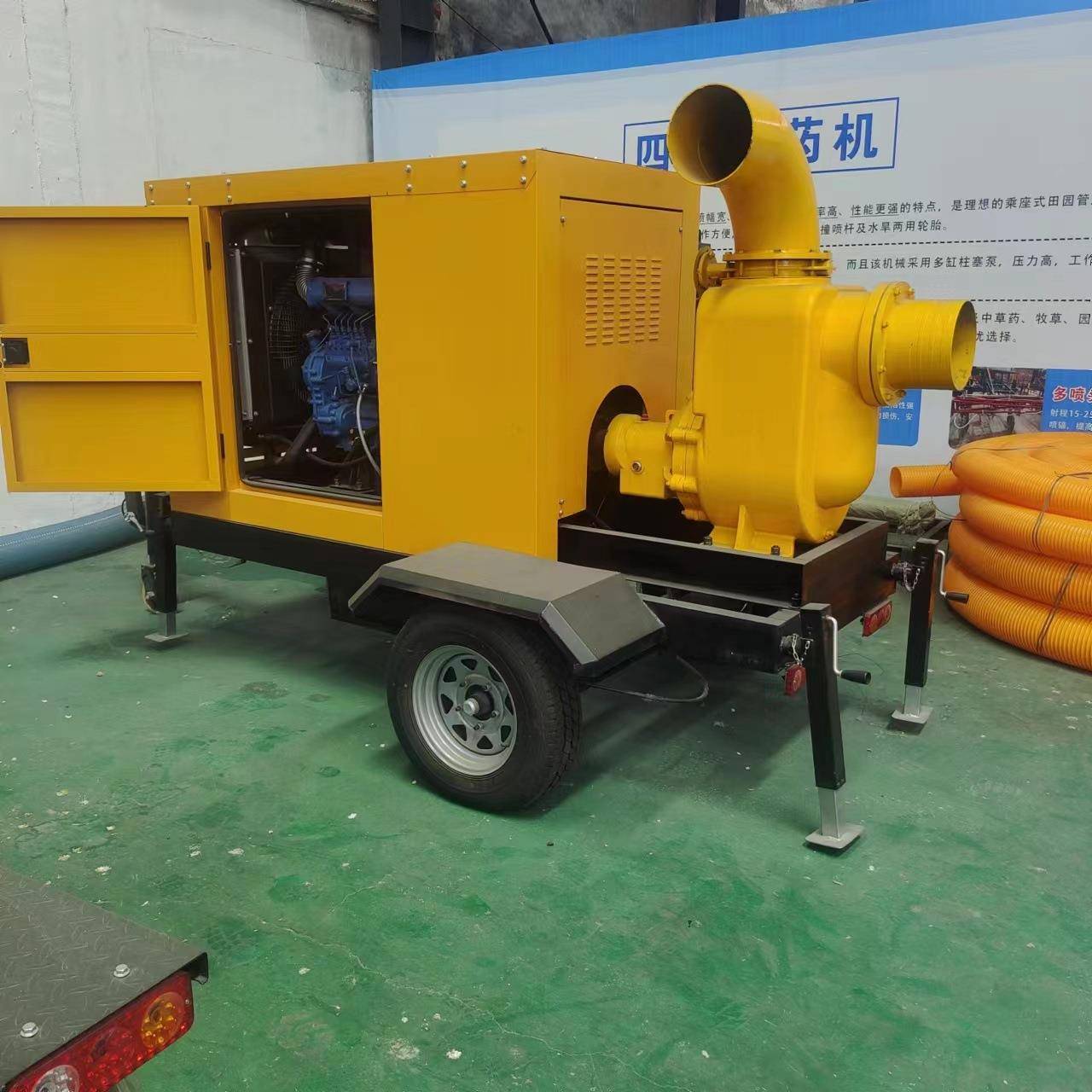 自吸泵增压水泵移动式泵车防汛防汛泵车自吸水泵家用柴油自吸泵