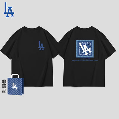 LA&WP联名款纯棉短袖夏季新款高街ins潮流宽松休闲T恤男女同款