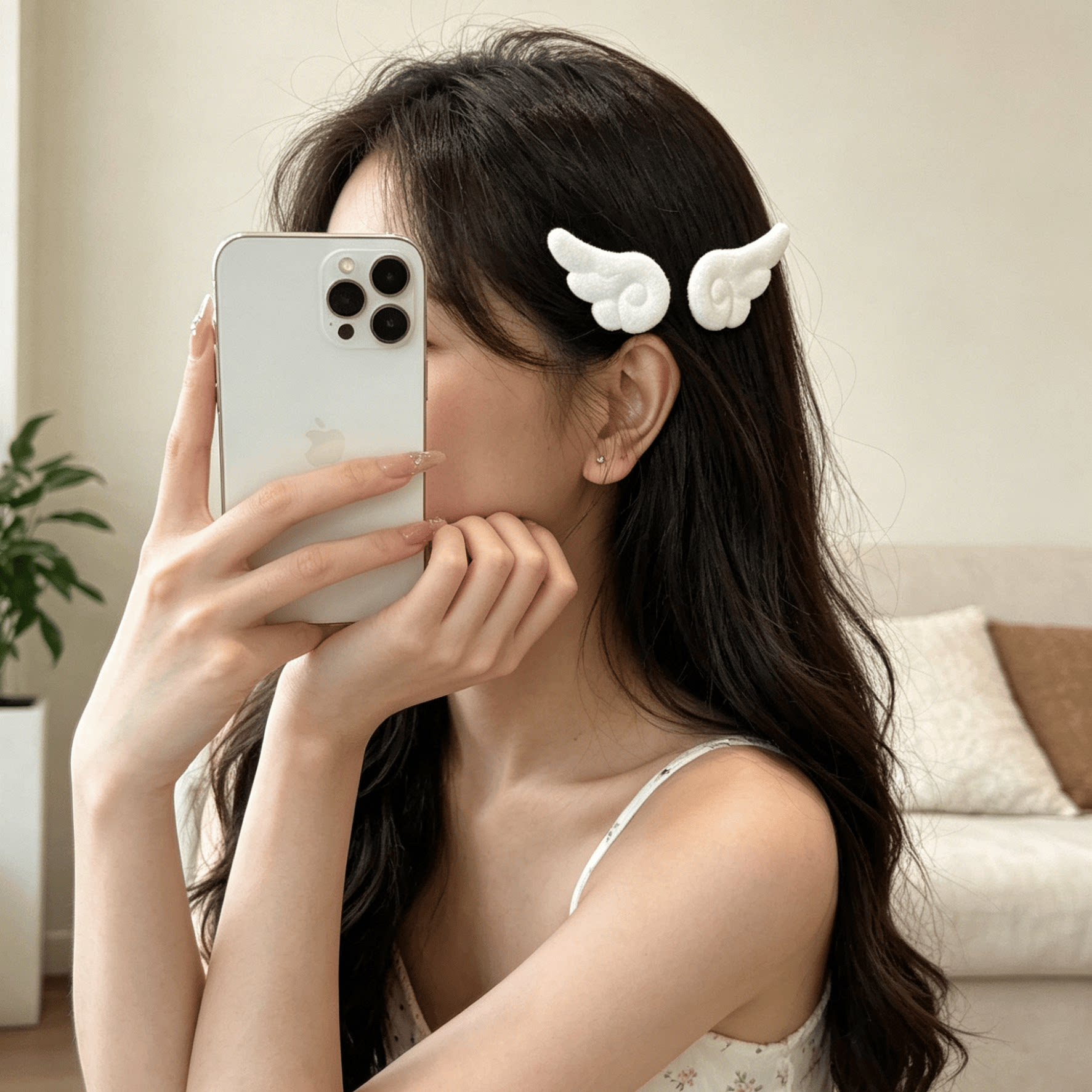 可爱日系魔法少女天使翅膀边夹图片