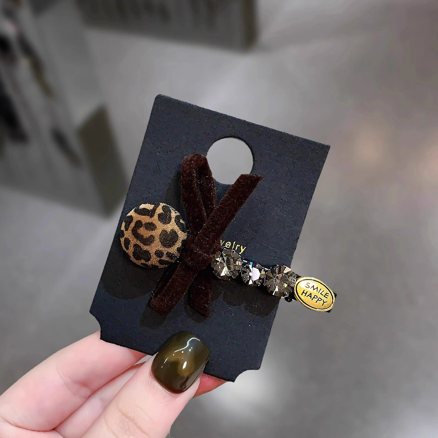 韩国东大门ins高档发饰豹纹蝴蝶结碎发夹前额刘海夹甜酷侧边bb夹