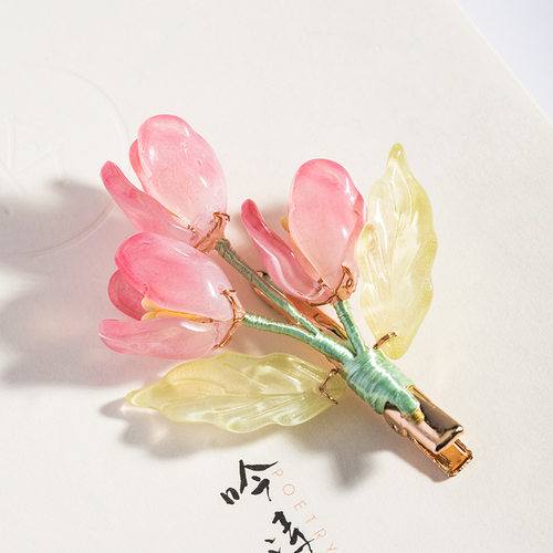 高知古风郁金香花朵边夹