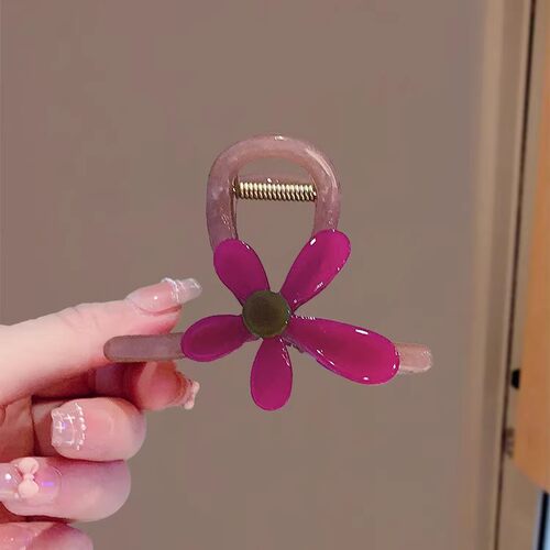 醋酸太阳花朵中号抓夹氛围感拍照鲨鱼夹后脑勺盘发夹半扎发卡发饰