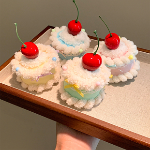 可爱樱桃发夹生日帽子头饰Lolita小礼帽拍照氛围感 甜甜纸杯蛋糕