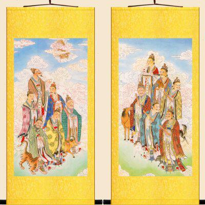 复古版水陆画 十二元辰地支生肖神像画 神将护法画像卷轴挂画定制