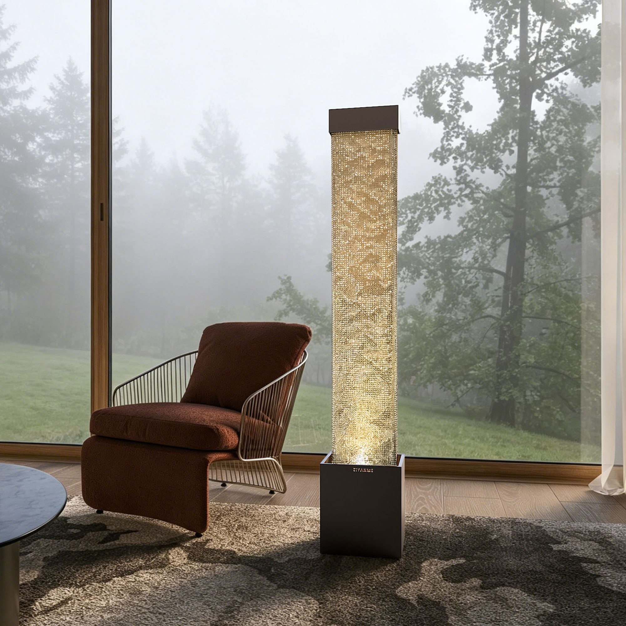 现代轻奢流水摆件客厅循环水景电视柜落地水幕墙玄关装饰乔迁礼物