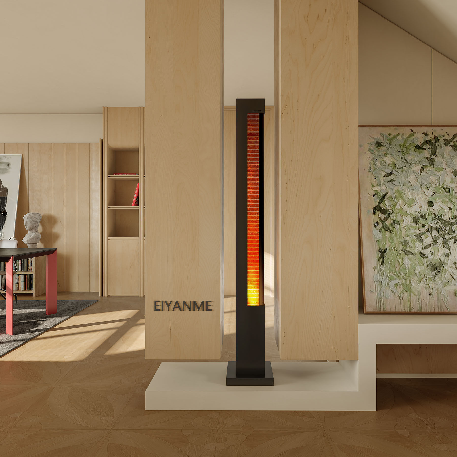 EIYANME极简流水摆件现代客厅落地加湿器办公室水幕墙循环水景