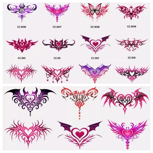 魅魔纹草本纹身贴银纹贴三角区女防水持久剖腹产彩色御姐隐私部位