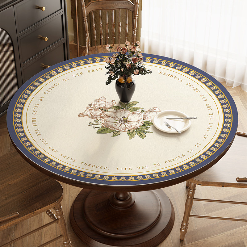 餐桌垫圆桌桌垫 pvc皮革美式桌布客厅家用防油Q防水耐脏圆形台布,居家布艺,桌布,淘宝优惠券,粉丝福利购,淘宝优惠卷